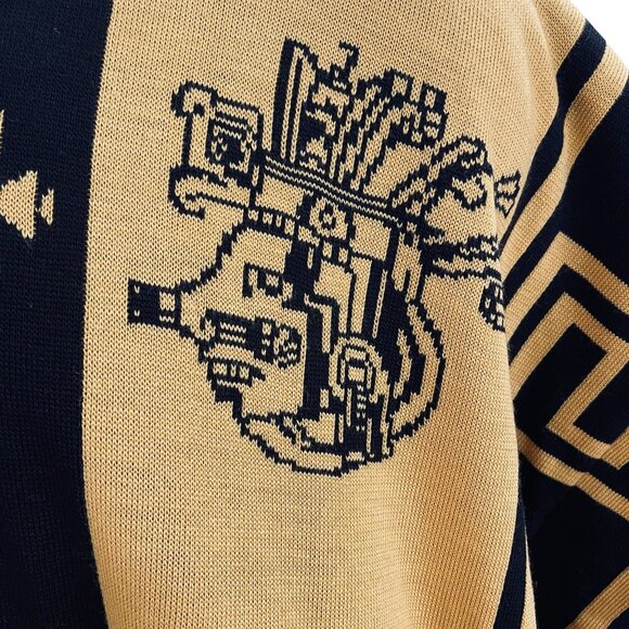 Lian Hooded Aztec Poncho Sherpa Lined Baja Blanket Unisex Boho Tribal - Picture 7 of 13